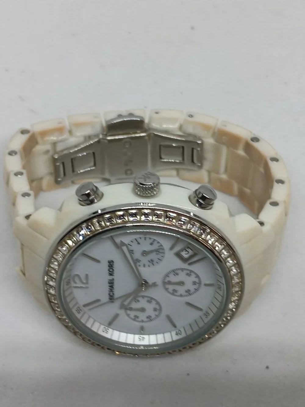 Michael Kors MK-5079 Women's 39 mm Acrylic Chrono Quartz Crystal Bezel Watch